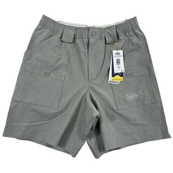 Aftco Cargo Shorts UPF50 Mens 32 M100L Grey Packable Stretch Outdoor Fishing NWT - Picture 1 of 6